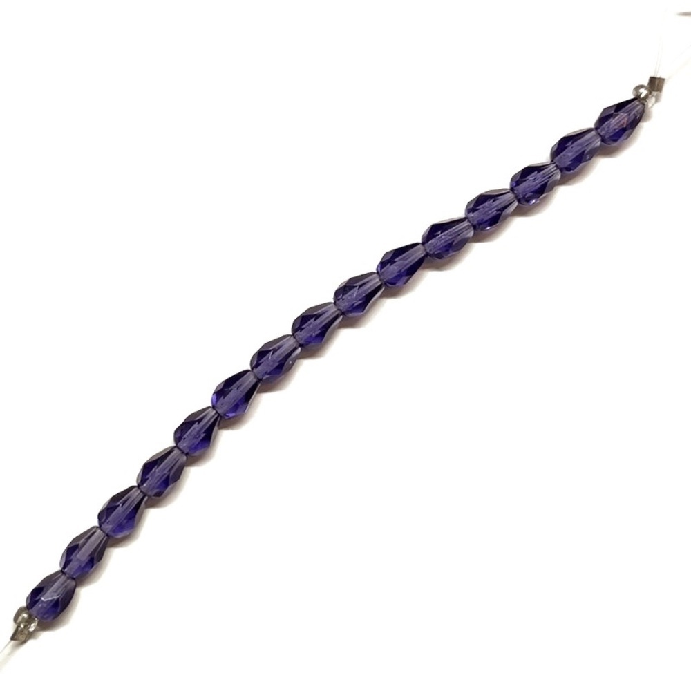 As Low As $2 Royal Purple Faceted Czech Bead Drops 7mm x 5mm (15)